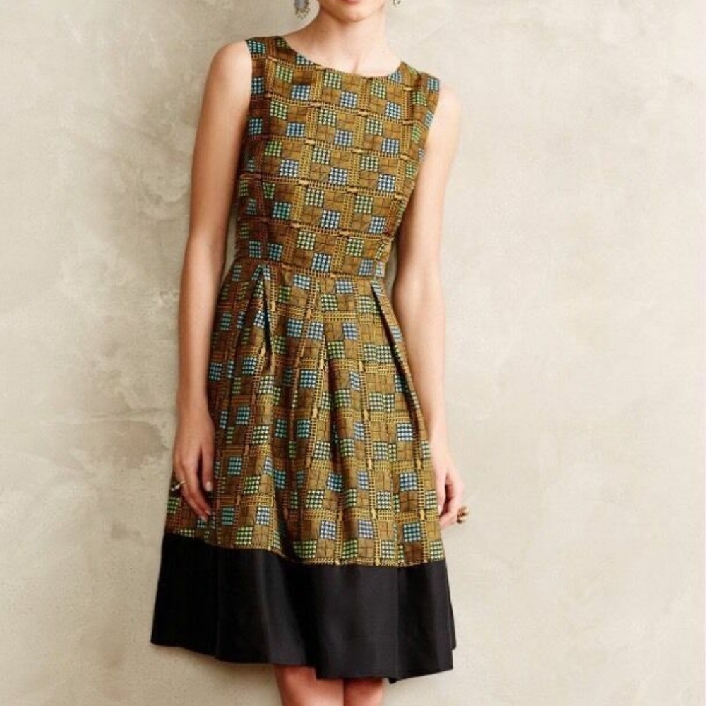 Anthropologie Kakum‎ Flared Silk Dress By Girls From Savoy Size 0